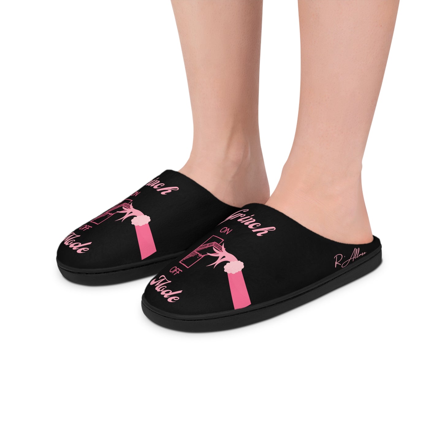 Black/Pink Grinch Mode On Women's Indoor Slippers