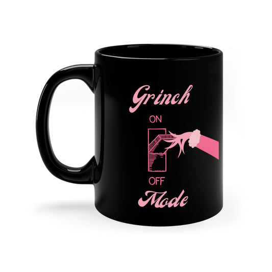 11oz Pink Grinch Mode On Black Mug